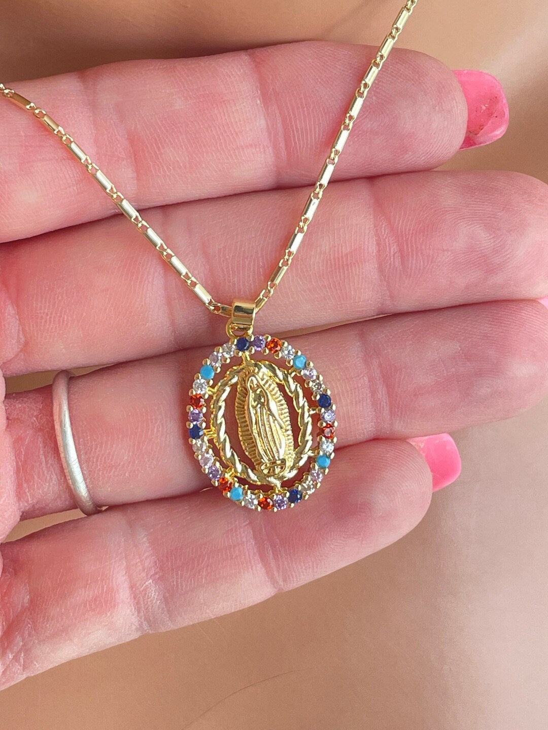 Collar Virgen - Piedras Multicolor + ENVIO GRATIS