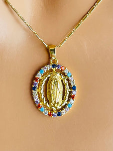 Collar Virgen - Piedras Multicolor + ENVIO GRATIS