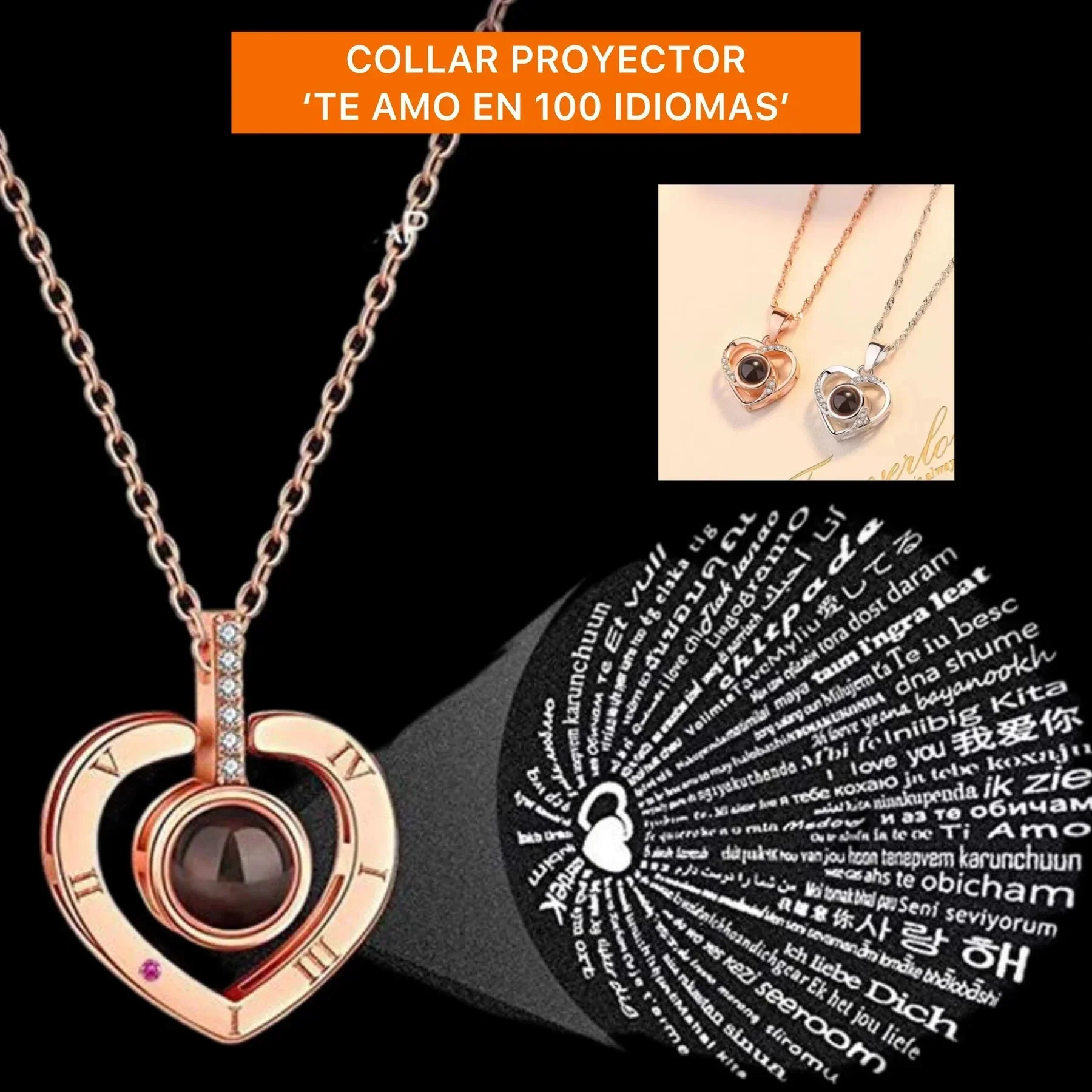 Collar Amor ❤️ en 100 Idiomas + ENVÍO GRATIS